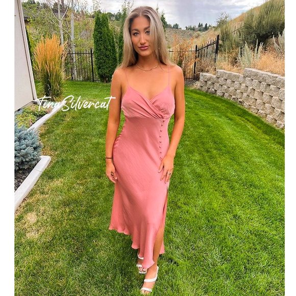 BLOGGER'S FAVE! Zara Buttoned Slip Dress Beige Pink Sz XS, L - Picture 8 of 17